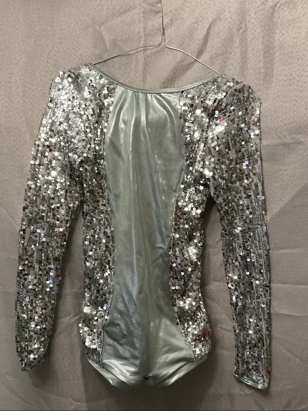 Balera Silver Sequin Dance Bodysuit